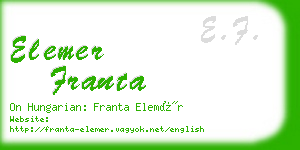 elemer franta business card